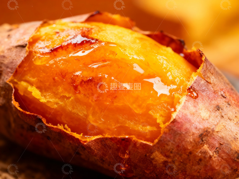高清大图下载【趣麦麦图】流蜜的红心烤红薯特写5