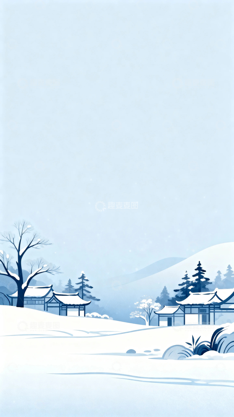 高清大图下载【趣麦麦图】中国风冬天背景7