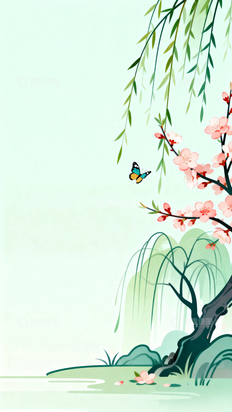 高清大图下载【趣麦麦图】中国风春天背景9