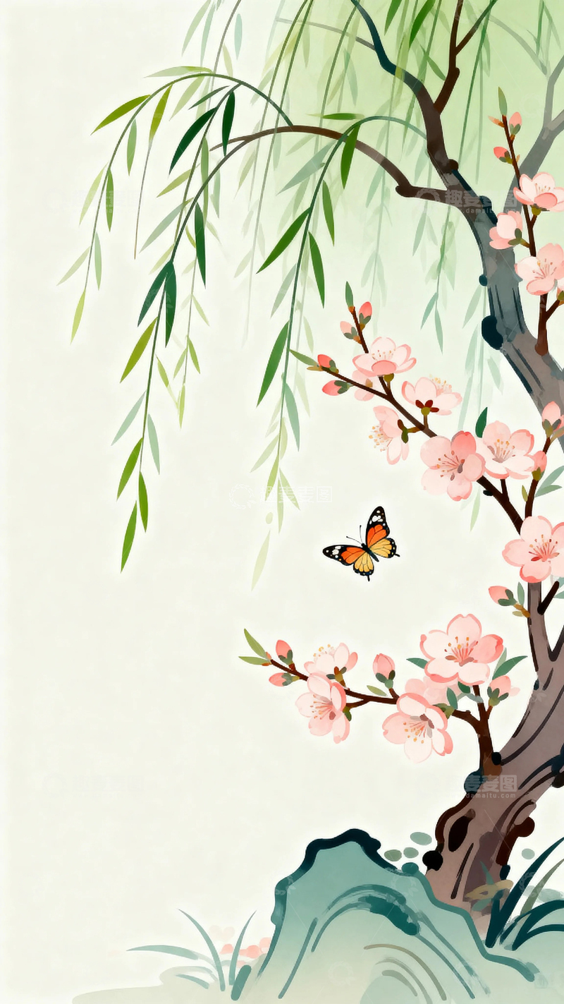 高清大图下载【趣麦麦图】中国风春天背景14