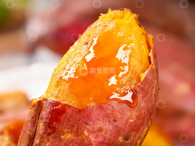 高清大图下载【趣麦麦图】流蜜的红心烤红薯特写7