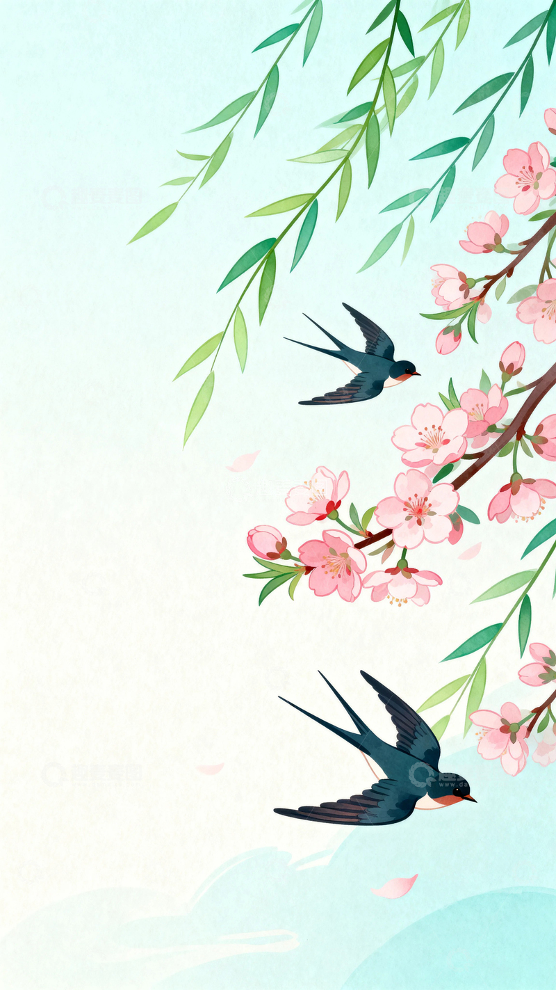 高清大图下载【趣麦麦图】中国风春天背景4