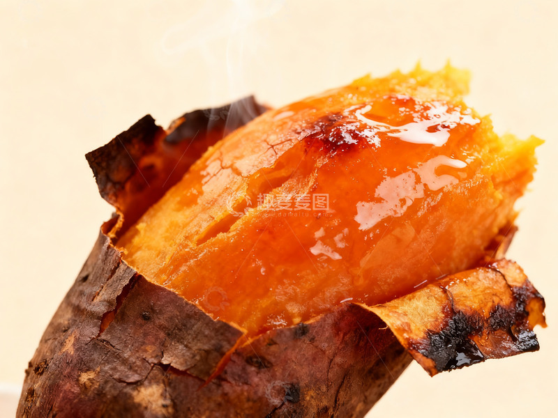 高清大图下载【趣麦麦图】香甜流蜜的烤红薯特写