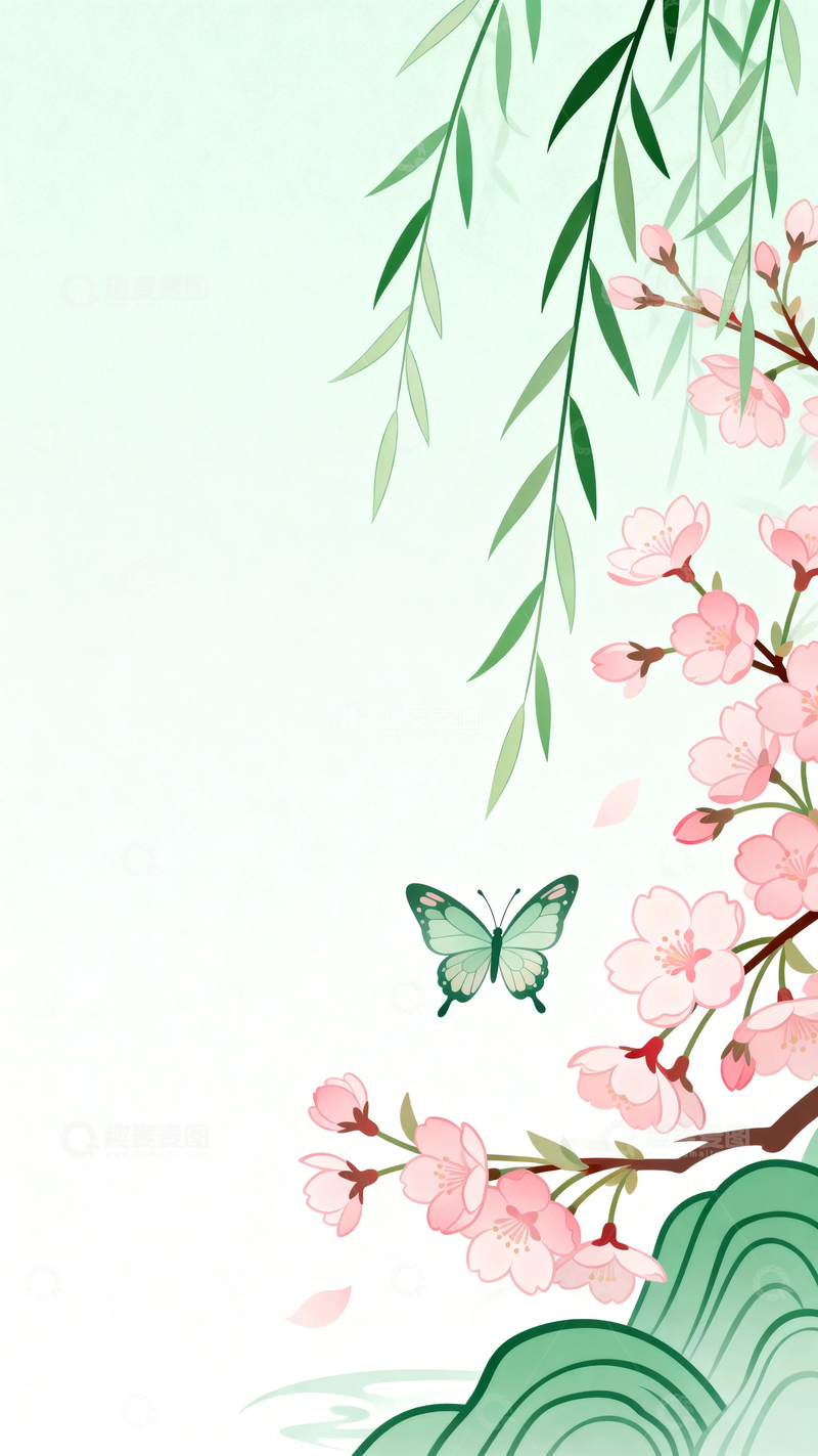 高清大图下载【趣麦麦图】中国风春天背景18