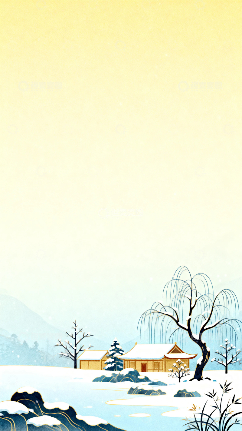 高清大图下载【趣麦麦图】中国风冬天背景2