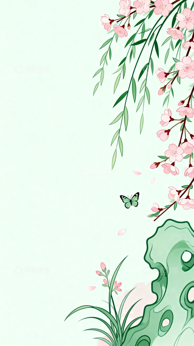 高清大图下载【趣麦麦图】中国风春天背景19