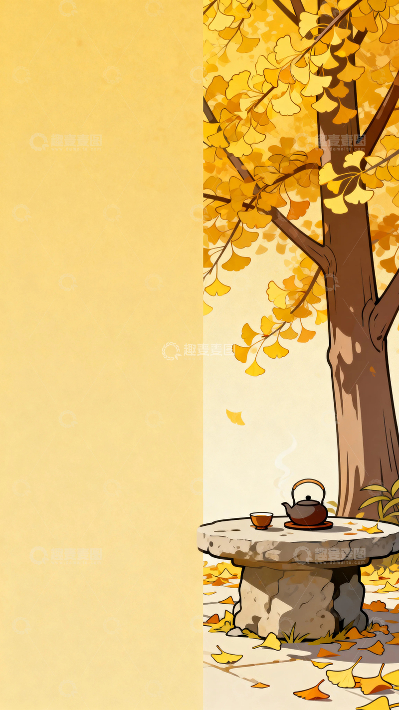 高清大图下载【趣麦麦图】国风国潮金秋景色6