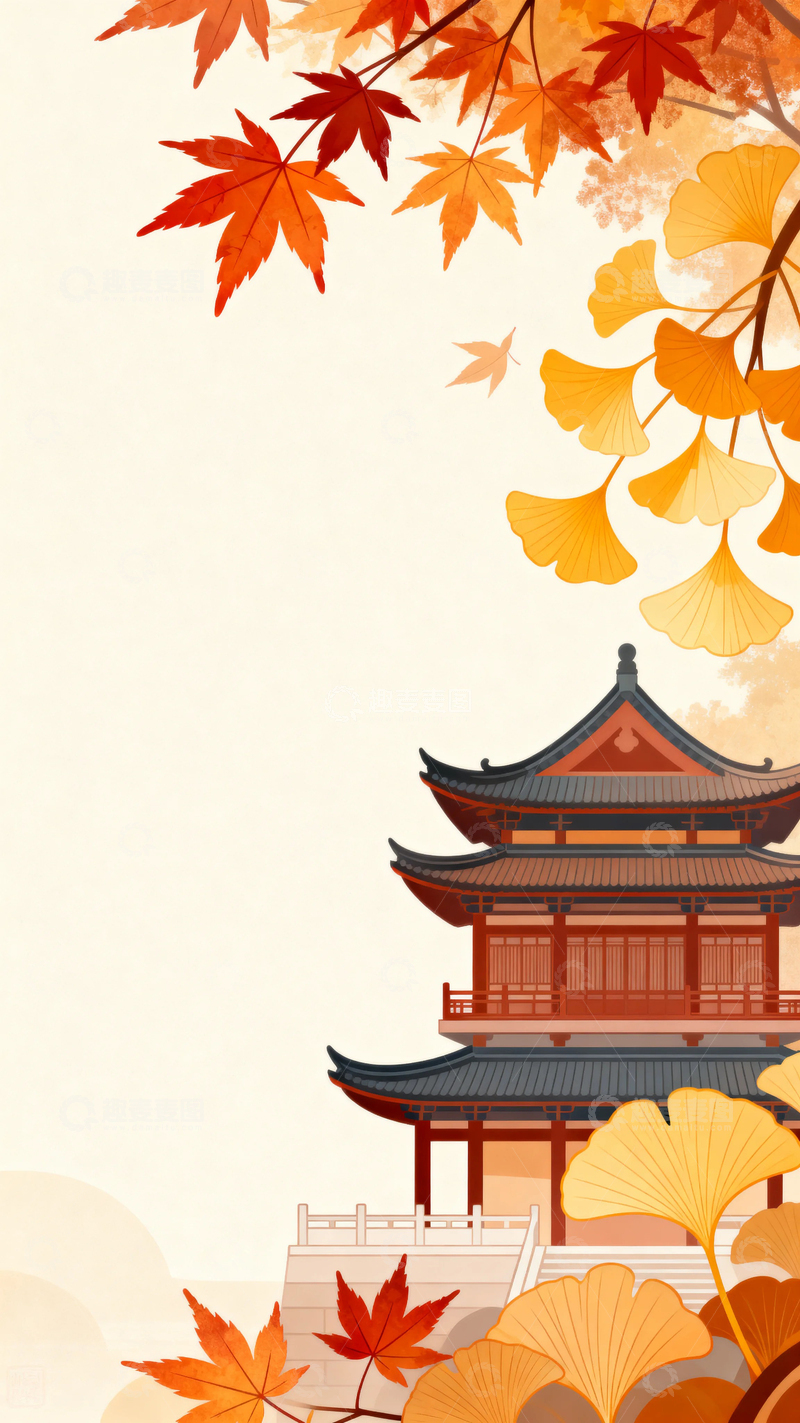 高清大图下载【趣麦麦图】国风国潮金秋景色2