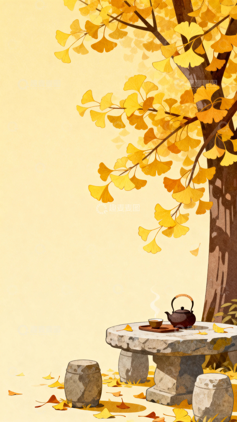 高清大图下载【趣麦麦图】国风国潮金秋景色12