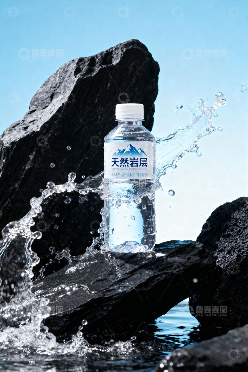 高清大图下载【趣麦麦图】纯净矿泉水北欧极简自然摄影自然感山涧溪流