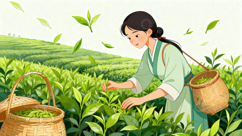 高清大图下载【趣麦麦图】茉莉花茶茶园背景14