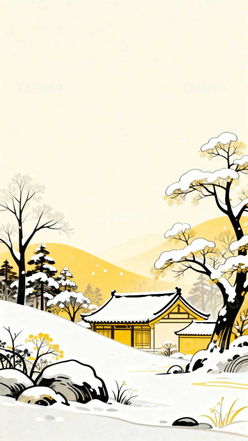 高清大图下载【趣麦麦图】国风国潮立秋景色4