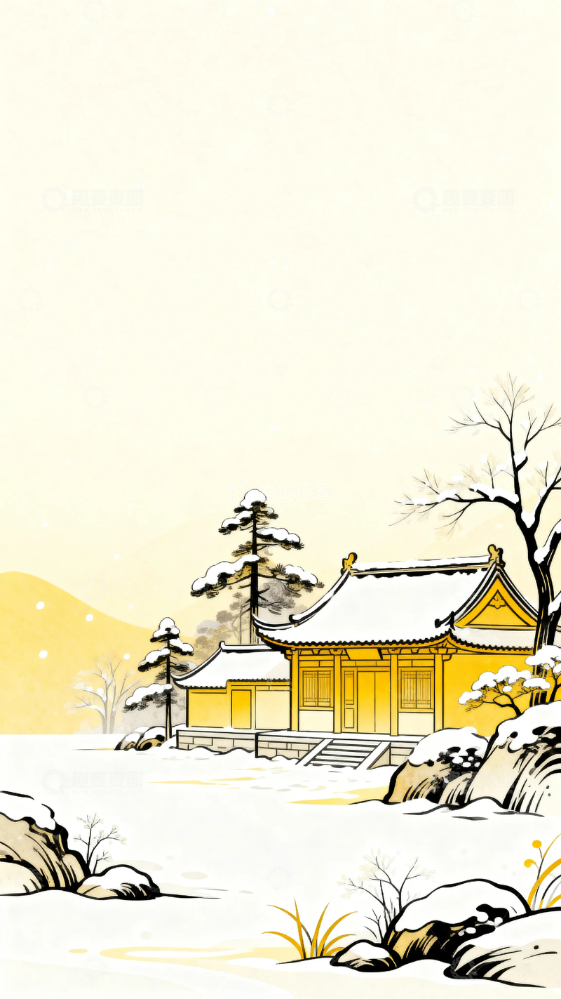 高清大图下载【趣麦麦图】国风国潮立秋景色3