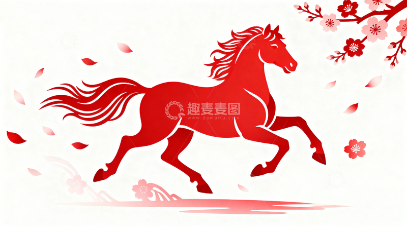 高清大图下载【趣麦麦图】春节马年节日背景