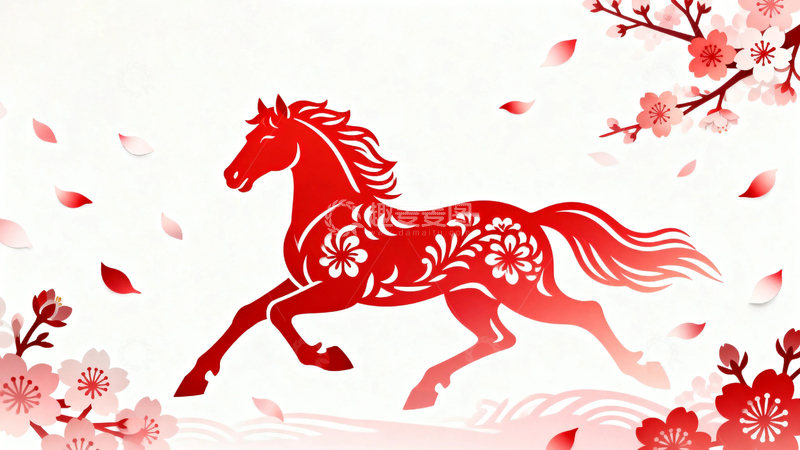 高清大图下载【趣麦麦图】春节马年节日背景3