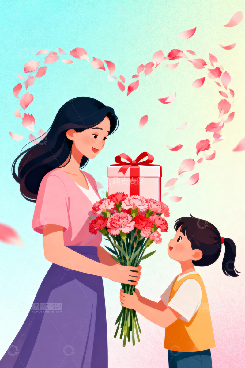 高清大图下载【趣麦麦图】母亲节节日背景7