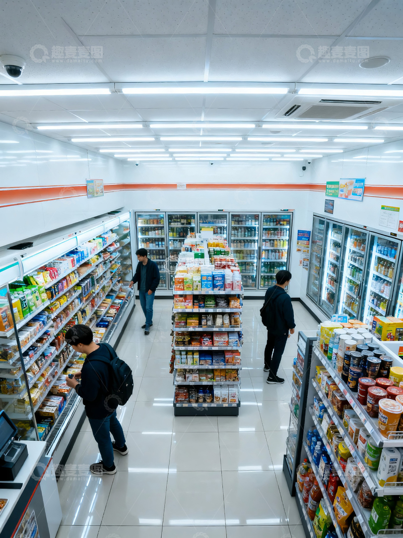 高清大图下载【趣麦麦图】超市内顾客购物场景