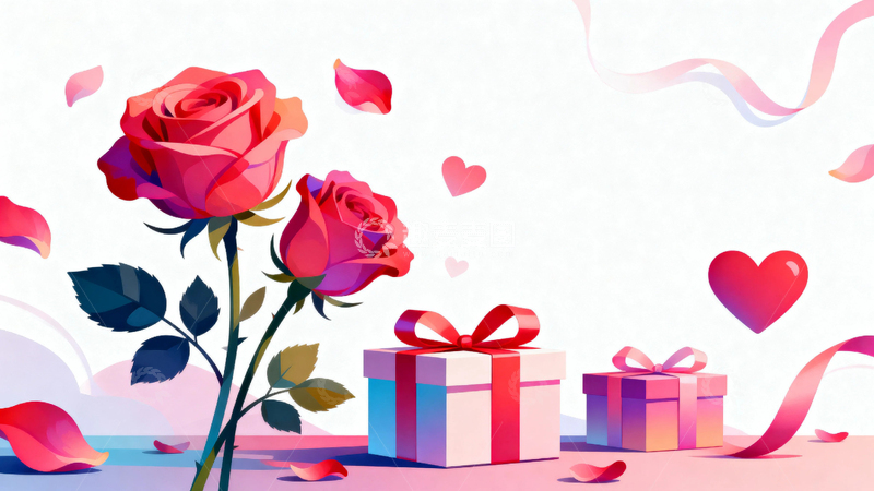 高清大图下载【趣麦麦图】情人节浪漫节日背景12
