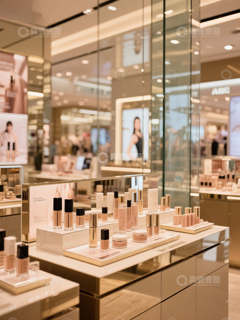 高清大图下载【趣麦麦图】现代化化妆品零售店内部