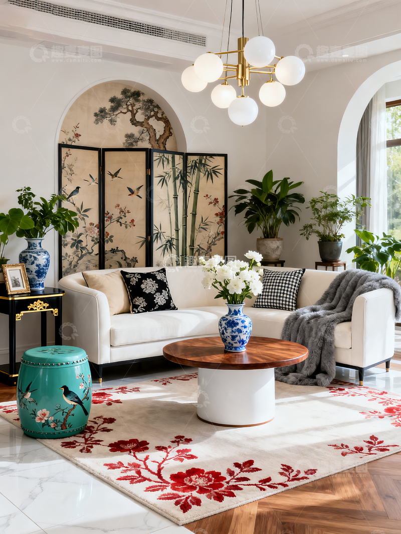 高清大图下载【趣麦麦图】中式风格客厅装饰场景
