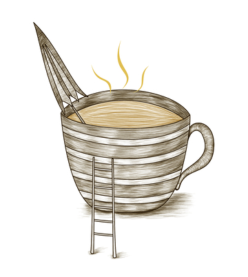 线描咖啡手绘插画