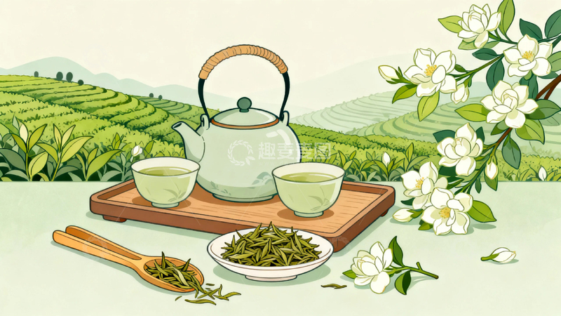 高清大图下载【趣麦麦图】制茶绿茶茉莉花茶17