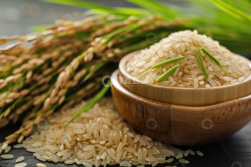 高清大图下载【趣麦麦图】一篮子稻谷粮食