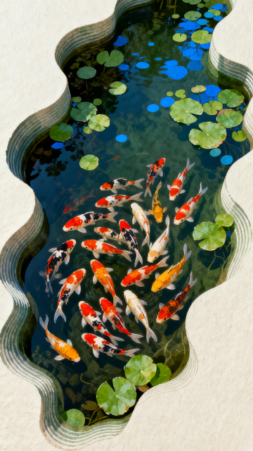 荷塘里的锦鲤多多