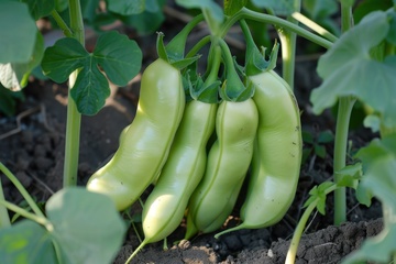 在田地里生长的绿色豌豆荚