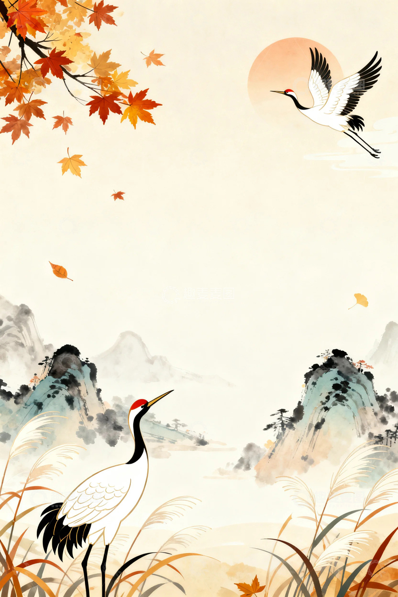高清大图下载【趣麦麦图】秋天二十四节气背景006