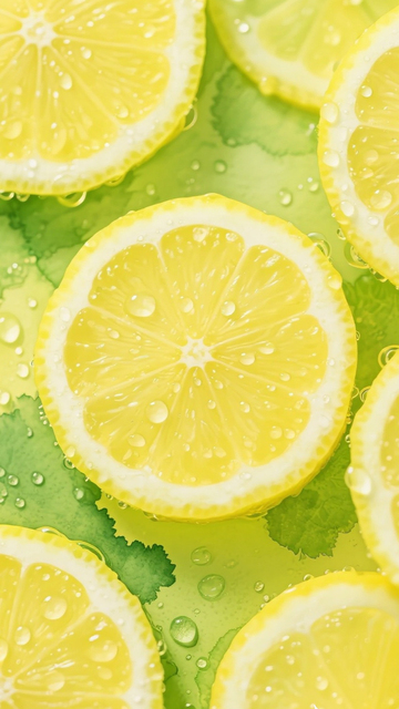 柠檬 水珠 黄绿色