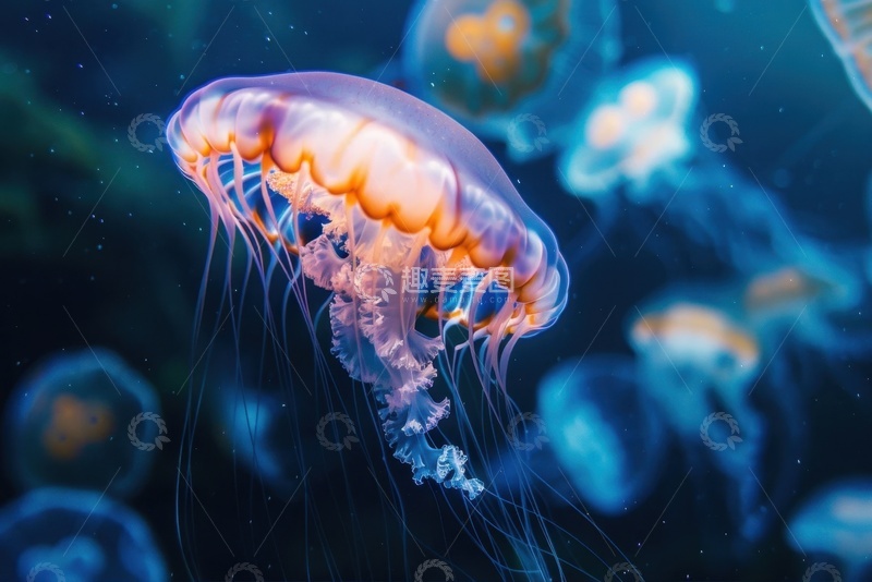 高清大图下载【趣麦麦图】海洋里的一群水母