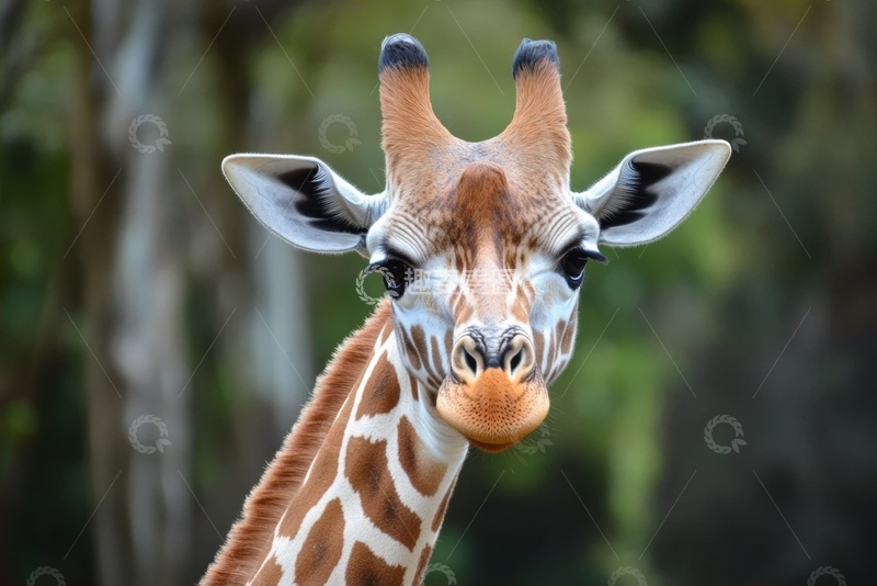 高清大图下载【趣麦麦图】长颈鹿头部特写