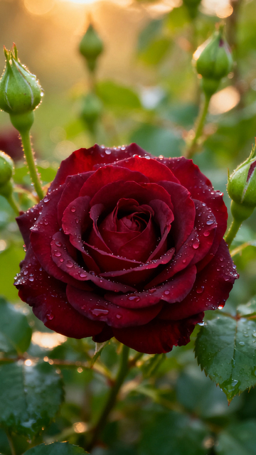 一朵大红色的玫瑰花