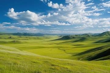 大草原山丘绿地自然美景
