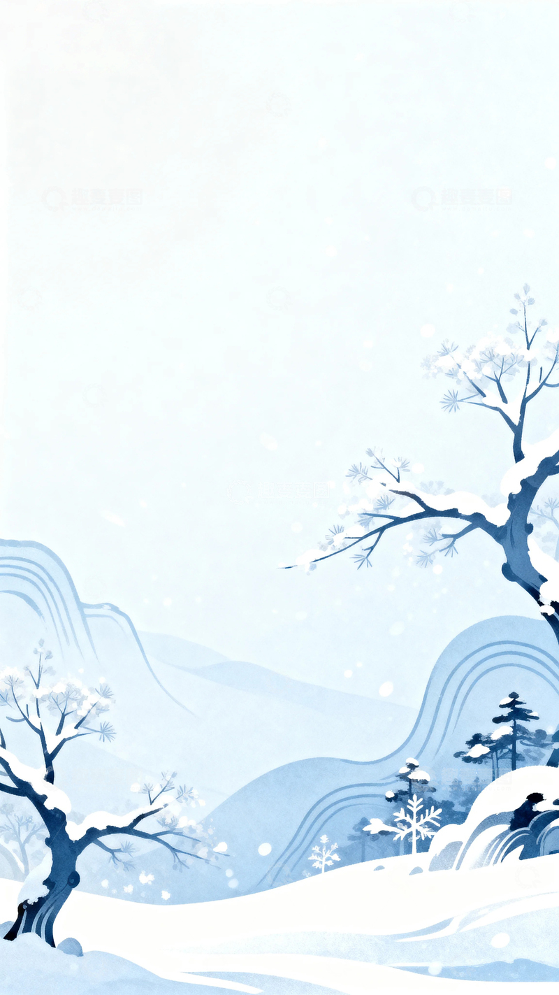 高清大图下载【趣麦麦图】国风冬天大雪天气11