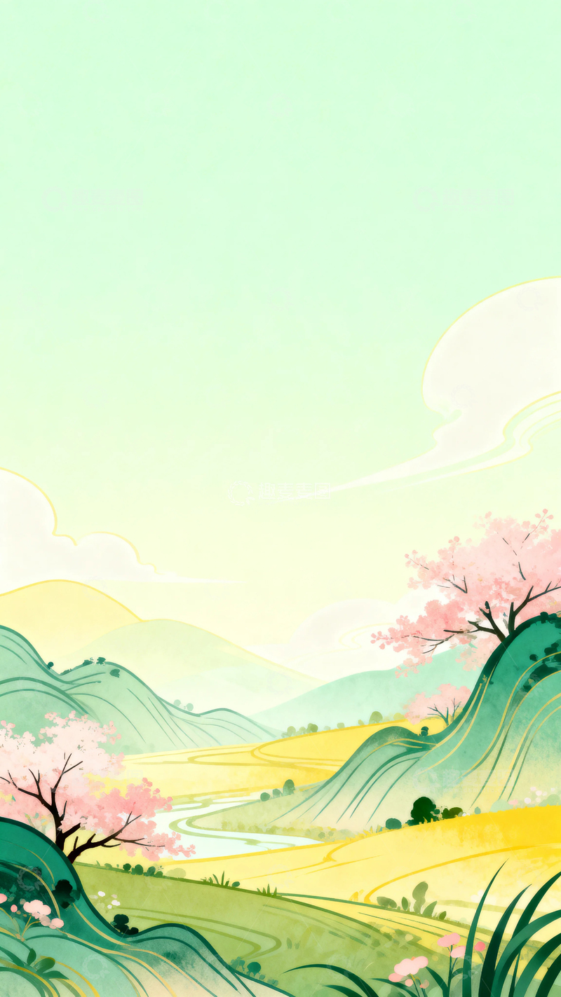 高清大图下载【趣麦麦图】国风立春节气背景9