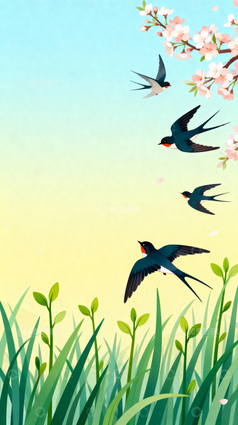 高清大图下载【趣麦麦图】国风立春节气背景5