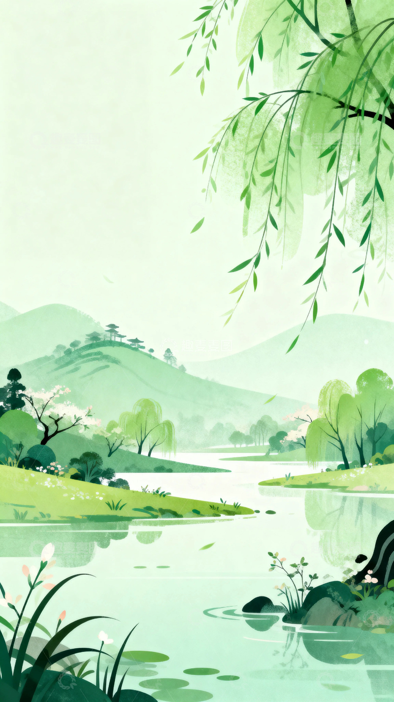 高清大图下载【趣麦麦图】国风立春节气背景19