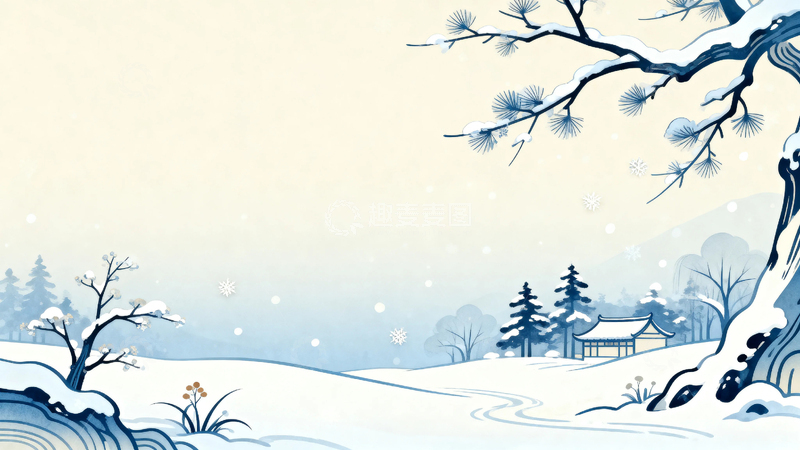 高清大图下载【趣麦麦图】冬季冬天大雪背景7
