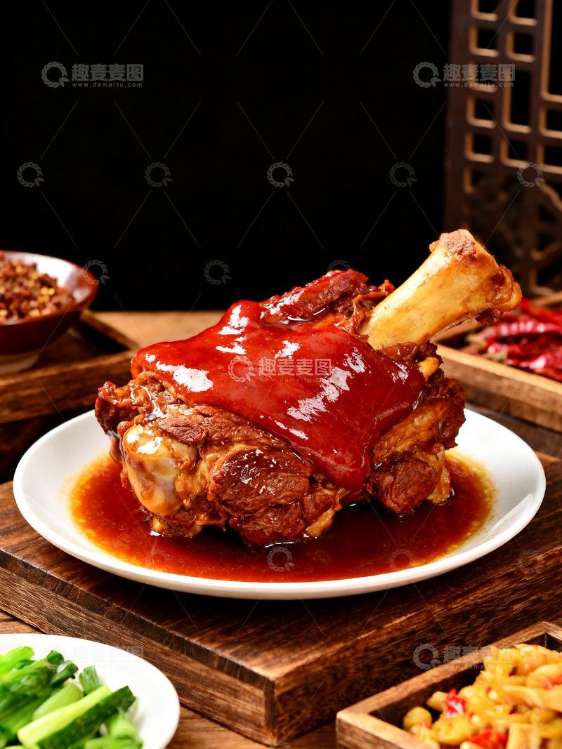 高清大图下载【趣麦麦图】川菜东坡肘子色泽红亮或酱红