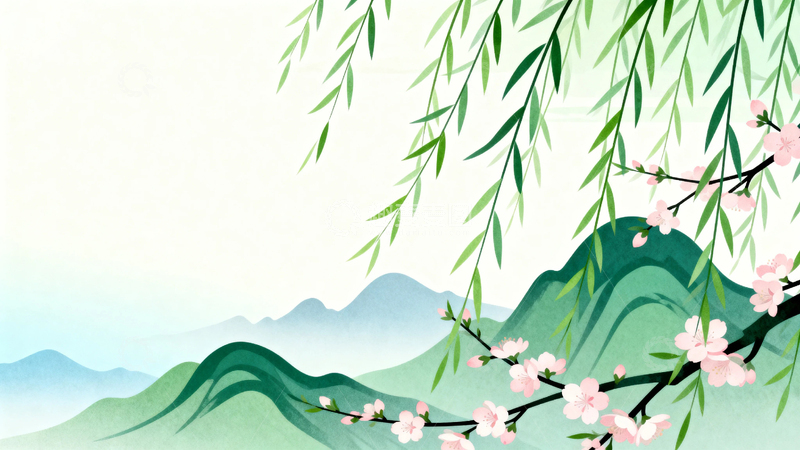 春天春暖花开背景