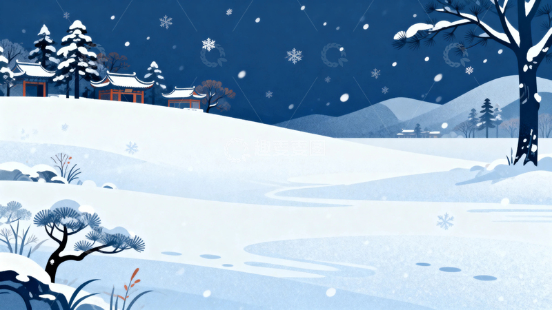 高清大图下载【趣麦麦图】冬季冬天大雪背景18
