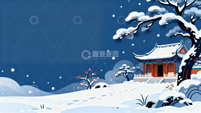 高清大图下载【趣麦麦图】-冬季冬天大雪背景14
