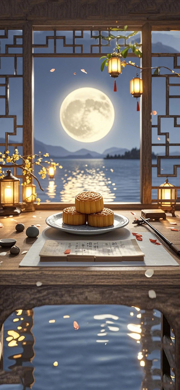 中秋新中式意境场景