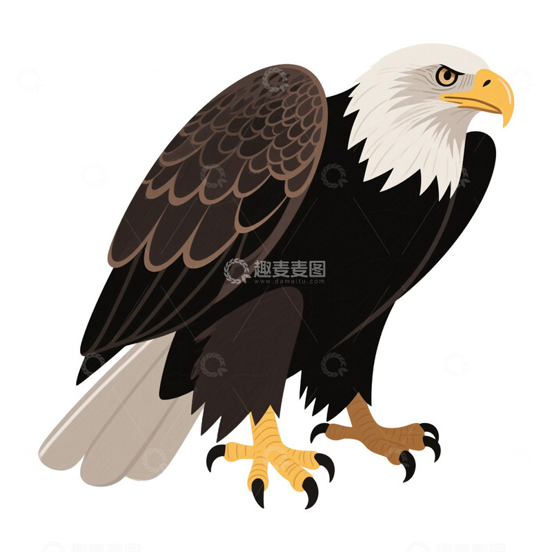 高清大图下载【趣麦麦图】老鹰鸟类免抠元素