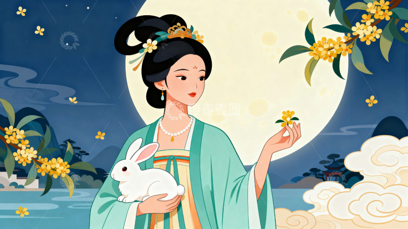 高清大图下载【趣麦麦图】中秋节节日背景6