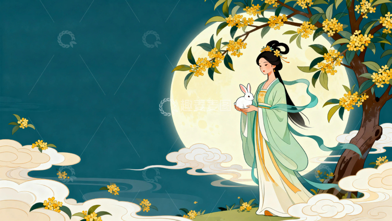 高清大图下载【趣麦麦图】中秋节节日背景4