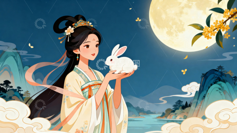 高清大图下载【趣麦麦图】中秋节节日背景8