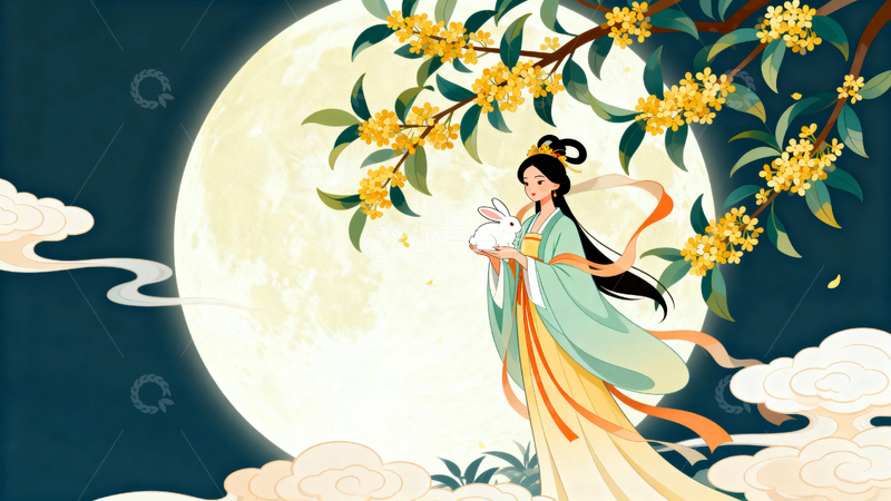 高清大图下载【趣麦麦图】中秋节节日背景3